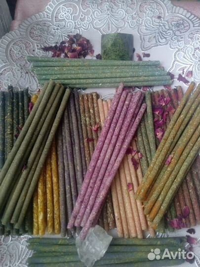 Свечи восковые с травами