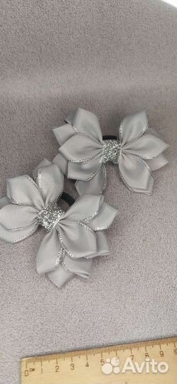 Банты серые под форму школьные