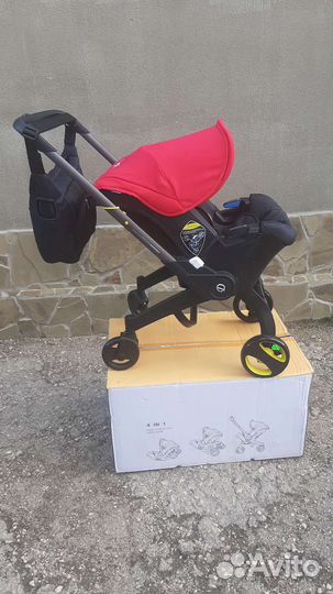 Коляска автокресло 4в1 (малиновый цвет)