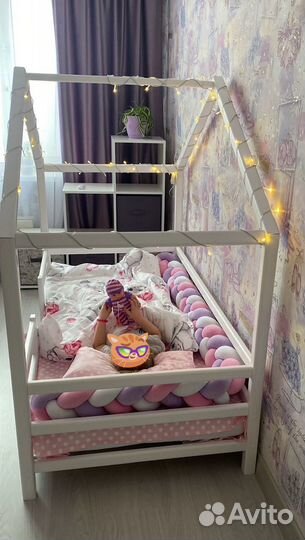 Детская кровать домик с матрасом