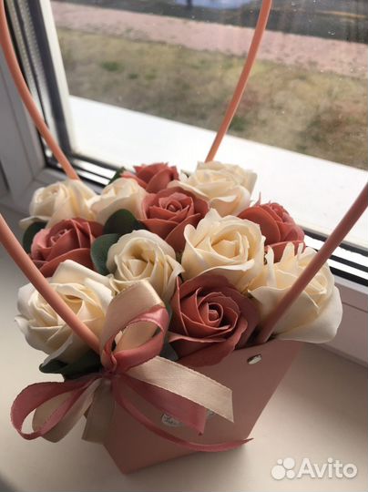 Букет из мыльных роз