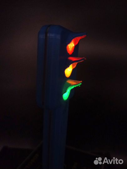 Светофор игрушка с набором знаков серо-синий