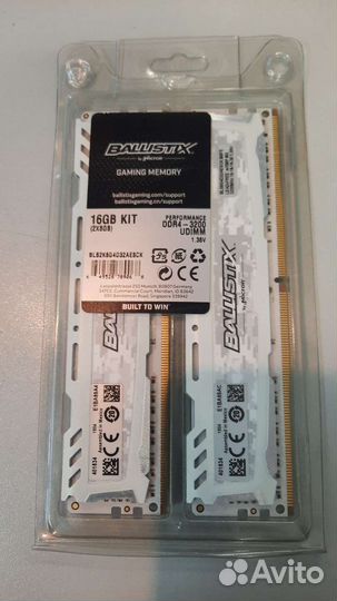 Модули памяти Crucial DDR4 2x8Gb 3200 mHz Kit