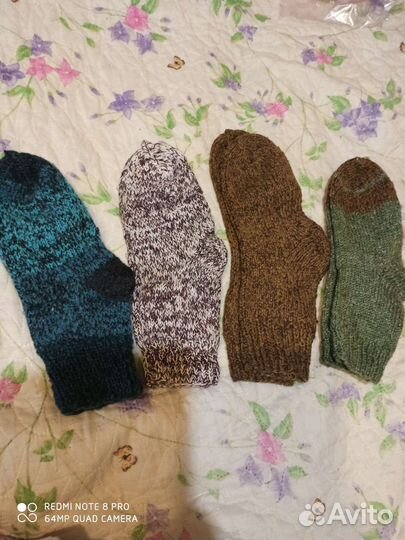 Носки ручной вязки шерстяные