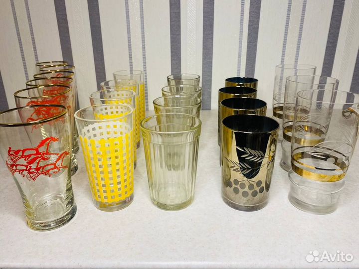 Бокалы Фужеры Цветное стекло СССР