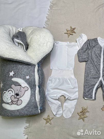 Зимний конверт на выписку новый