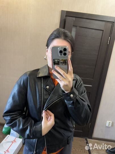 Куртка кожаная женская 44