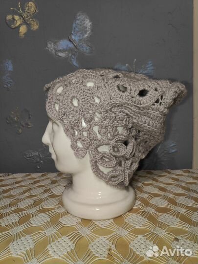 Шапка. Ирландское кружево