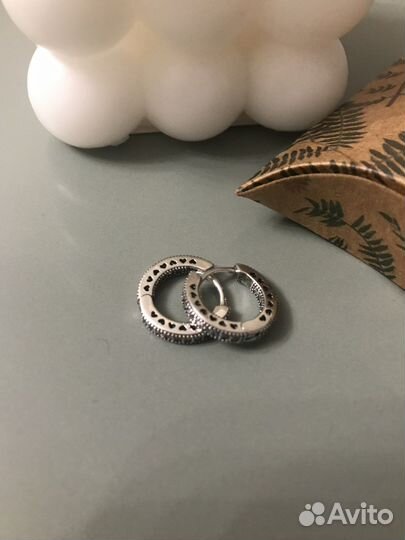 Серьги кольца Pandora