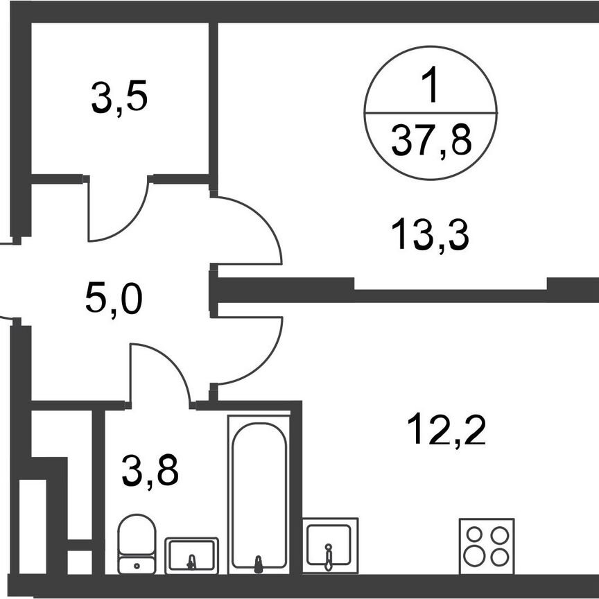 1-к. квартира, 37,8 м², 10/17 эт.