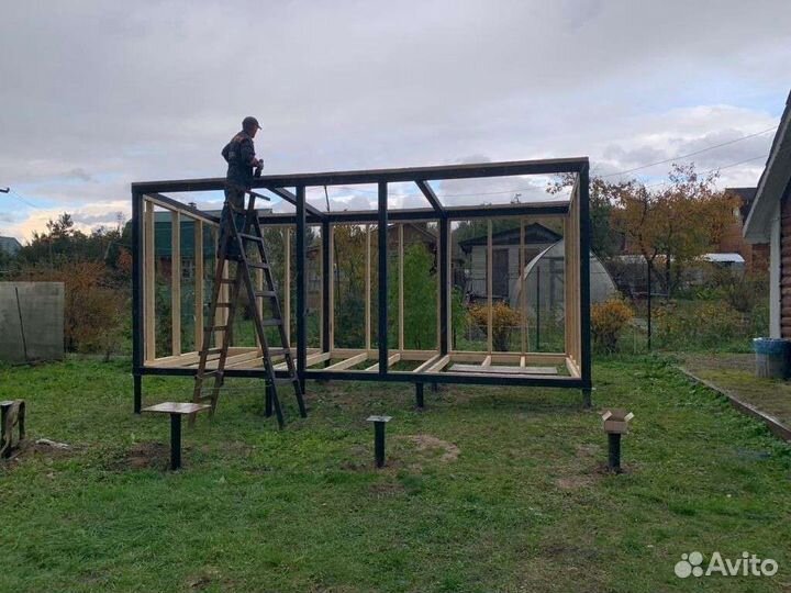 Каркасное строительство, свайный фундамент