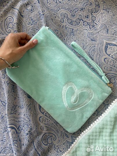 Детское одеяло конверт на выписку 85*85 см мятное