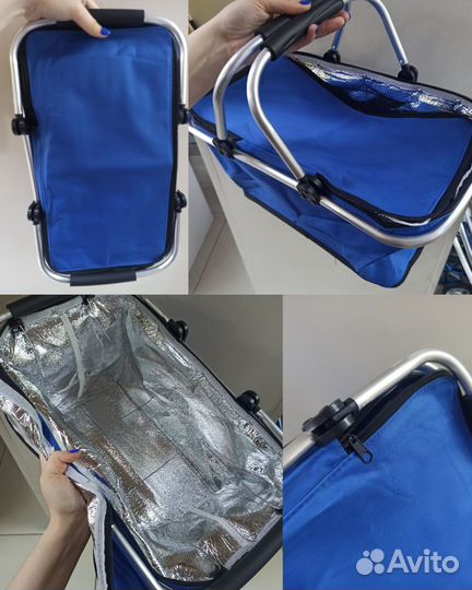 Термосумка холодильник складная на алюминиевом кар