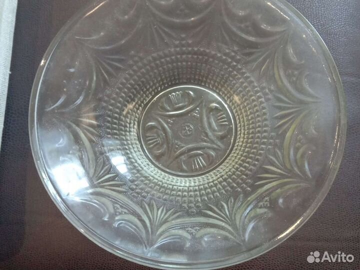 Ваза для фруктов цветное стекло СССР