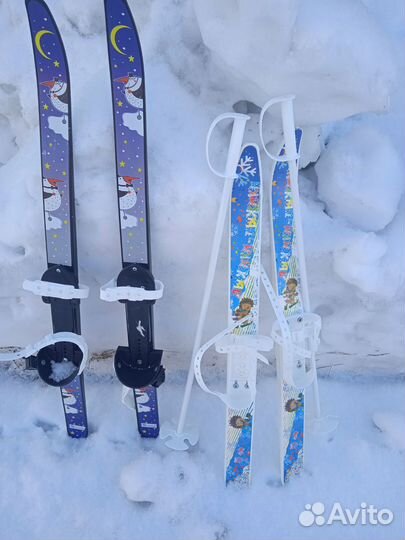 Лыжи детские с палками80, 90