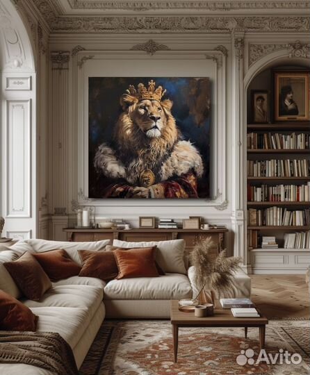 Большая картина маслом Король лев I эксклюзив