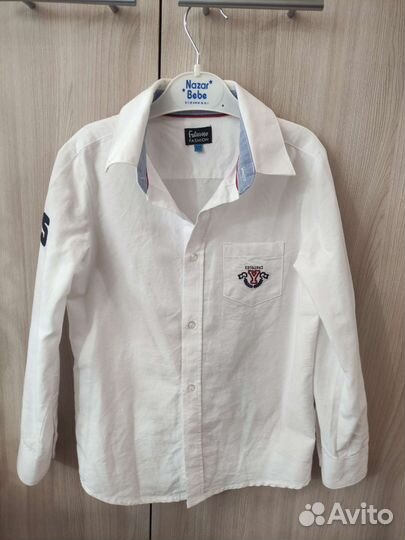 Рубашка белая на мальчика 122