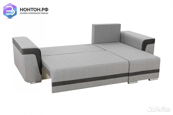 Диван угловой еврокнижка Марракеш серый