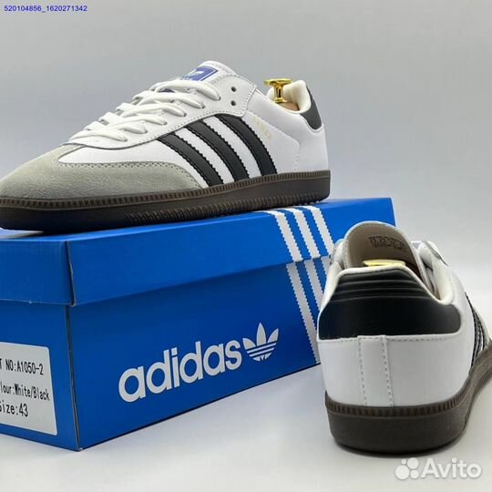 Кроссовки Adidas Samba White/Black (Арт.26008)