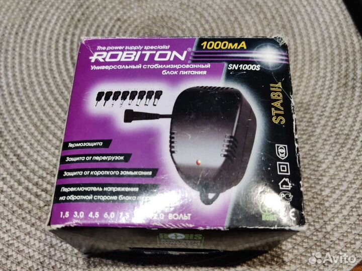 Блок питания 1А. 1,5, 3, 4,5, 6, 7,5, 9, 12 вольт