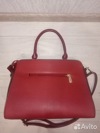 Сумка женская натуральная кожа красная