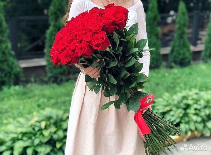 Высокие метровые розы Букеты Доставка