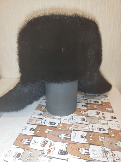 Мужская норковая шапка-ушанка