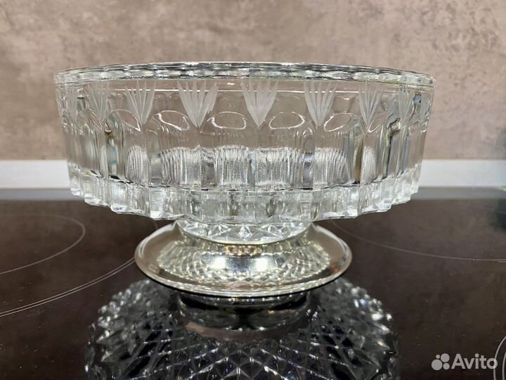 Фруктовница конфетница ваза чаша салатник Хрусталь