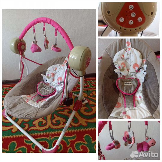 Детская электронная качеля шезлонг
