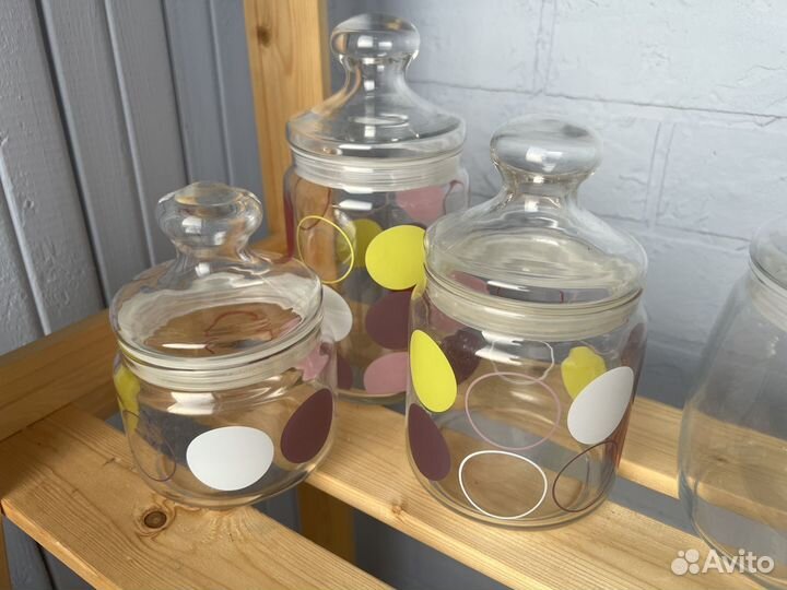 Банки для хранения для сыпучих продуктов стекло
