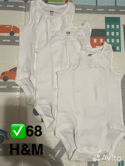 Новый детские боди, майки H&M 68,74,80,86,98