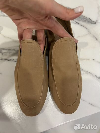 Лоферы h&m premium натуральная замша 42