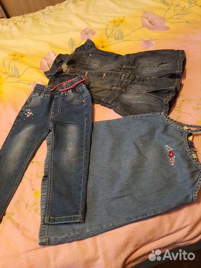 Лот. Джинсовые вещи на девочку