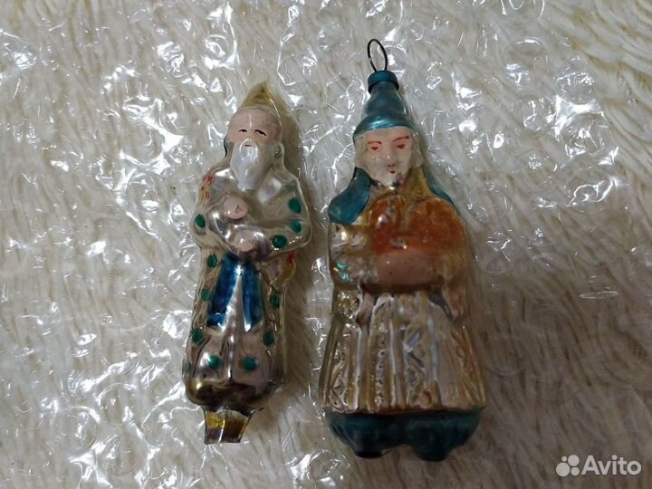 Елочные игрушки СССР, мальчик, дед Мороз, дедушка