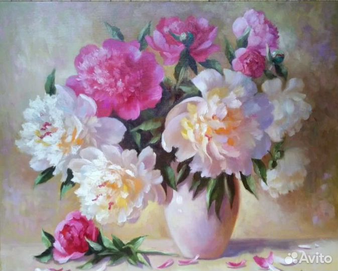 Картина букет пионов