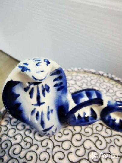 Статуэтка, новая, фигурка змейка гжель