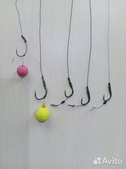 Поводки на карпа, крючки