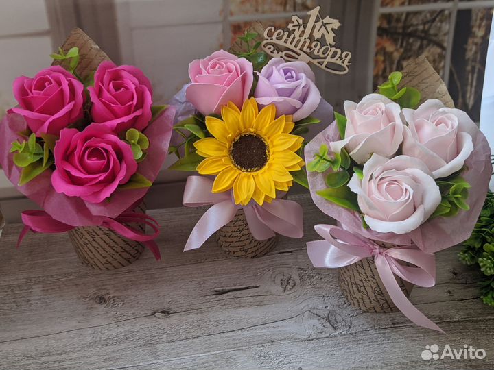 Букет из пенных мыльных роз