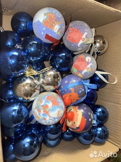 Коробка новогодних шаров, небьющиеся