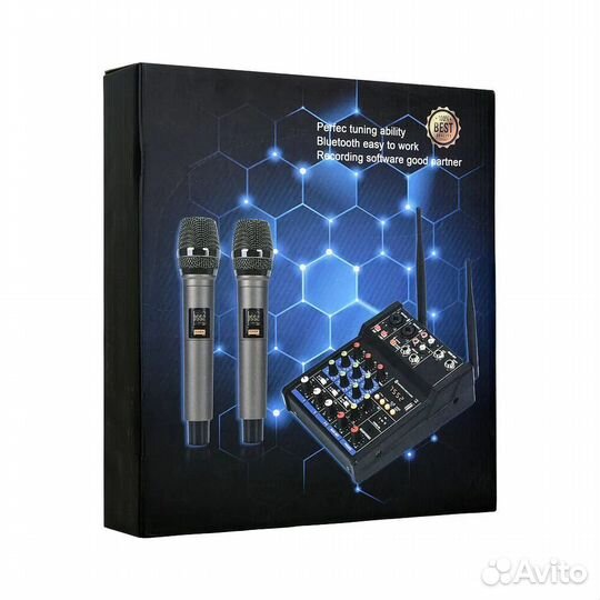 Караоке - микшер с двумя микрофонами KM-4