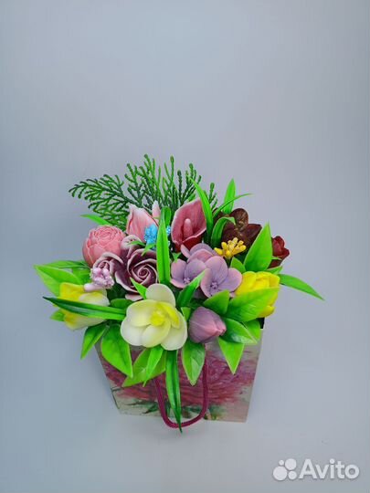 Букет цветов из мыла ручной работы