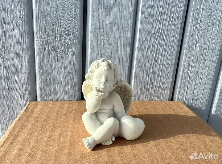 Ангел фигурка статуэтка ангелочек белый гипс
