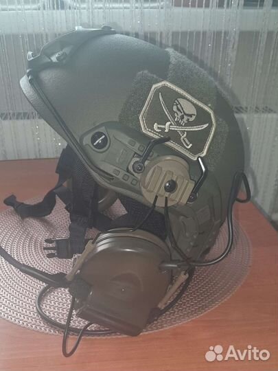 Шлем баллистический+наушники. Материал кевлар