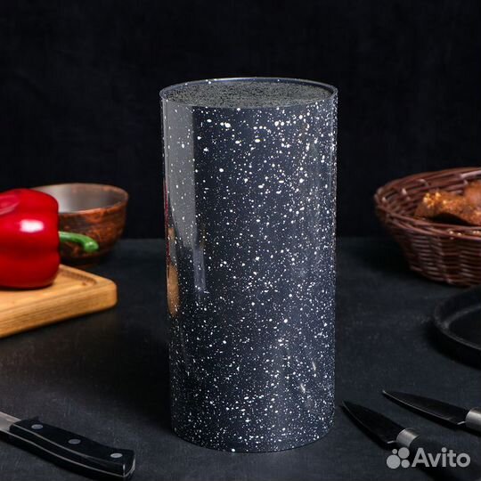 Подставка под ножи с наполнителем «Чёрный гранит»