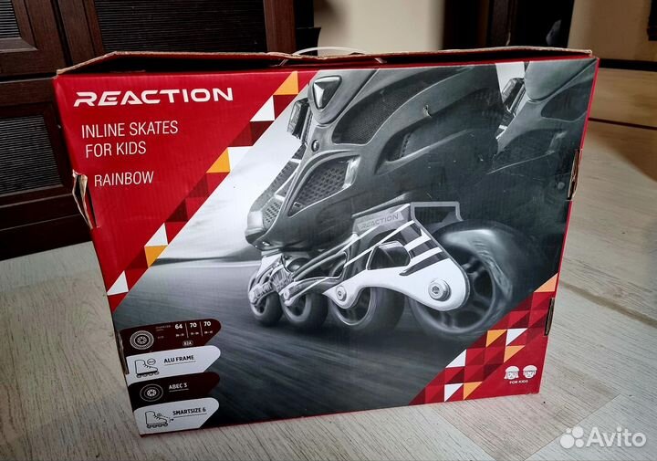 Ролики детские раздвижные Reaction Rainbow