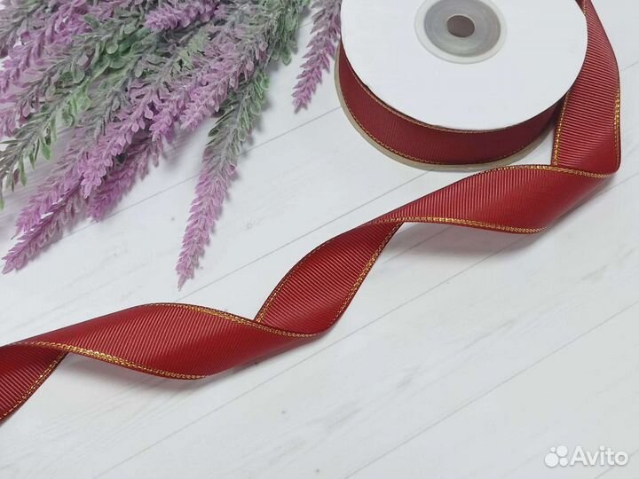 Лента репс с люрексом 25мм*18,28м