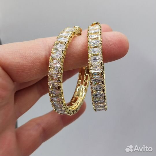 Роскошные серьги Конго с кристаллами Сваровски