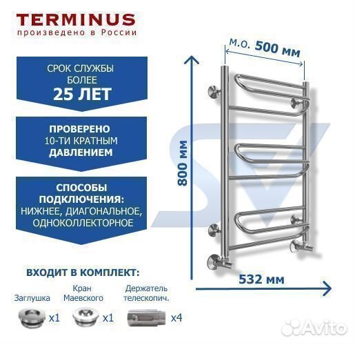 Полотенцесушитель Юпитер водяной