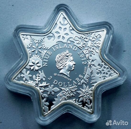 2 доллара Ниуэ серебро 2012 Рождественская звезда