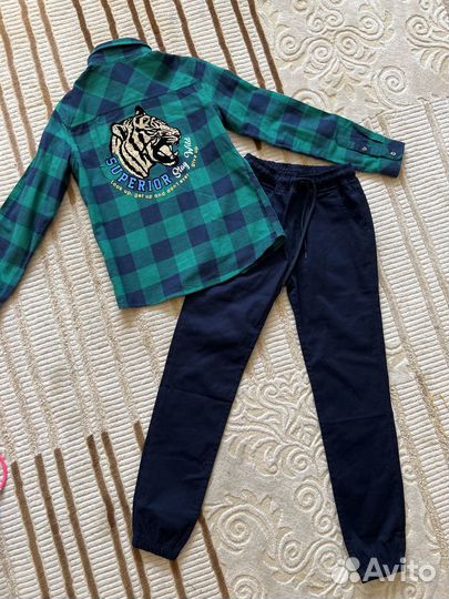 Брюки и рубашки р.140+